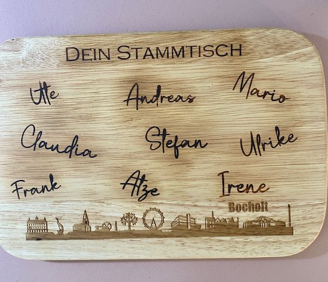 Stammtischbrett mit Namen